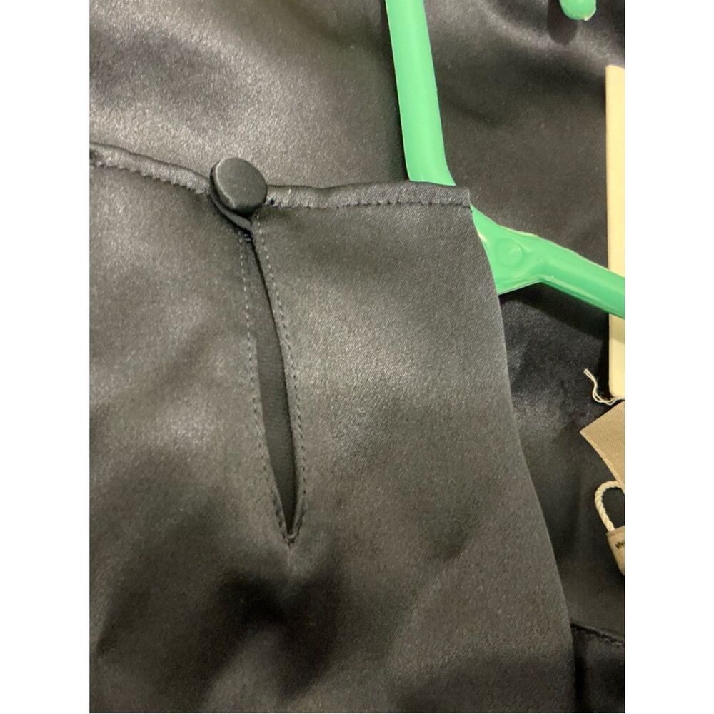 NWT Lafayette 148 New York Navy Long-Sleeve Satin Top $498 - Picture 8 of 11